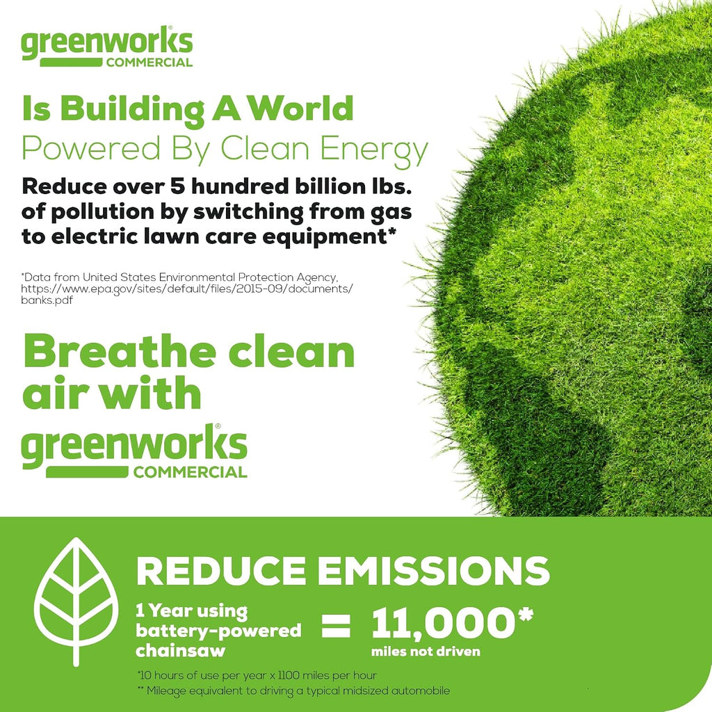 Greenworks 82V 16' Brushless (2.4 kW) Cordless Chainsaw (225 Cuts Per Charge), 4.0Ah Battery and Dual Port Rapid Charger (Great For Landscapers and Professionals