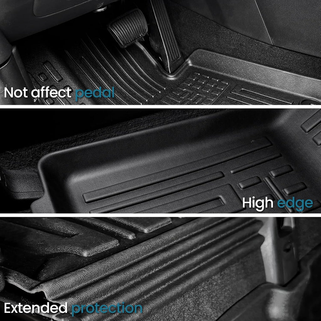 Floor Mats for 2024 2025 2026 Hyundai Santa Fe Car Mat Accessories(Fit Hybrid and Gas), All Weather TPE Cargo Mat Trunk Mat with Backrest Mats