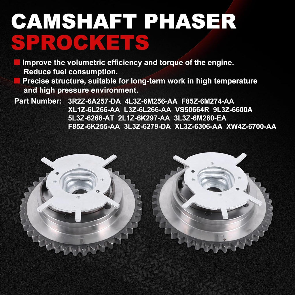 Engine Timing Chain Kit Oil Pump Water Pump Phasers VVTs 5.4L Fits for 2004-2008 F150 F250 F350 for 2005-2008 Navigator Mark LT Car Replacement Time Part Sets Replace 5L3Z-6268-A 3L3Z6M280EA