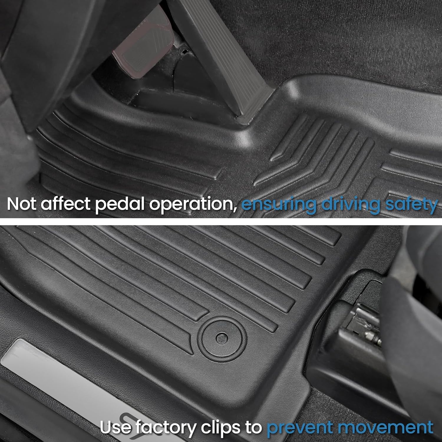 Floor Mats for 2020-2025 2026 Ford Explorer 6 Seats Captain Chairs Car Mat Accessories, All Weather TPE Cargo Mat Backrest Mat Active/ST Line/ST/Platinum