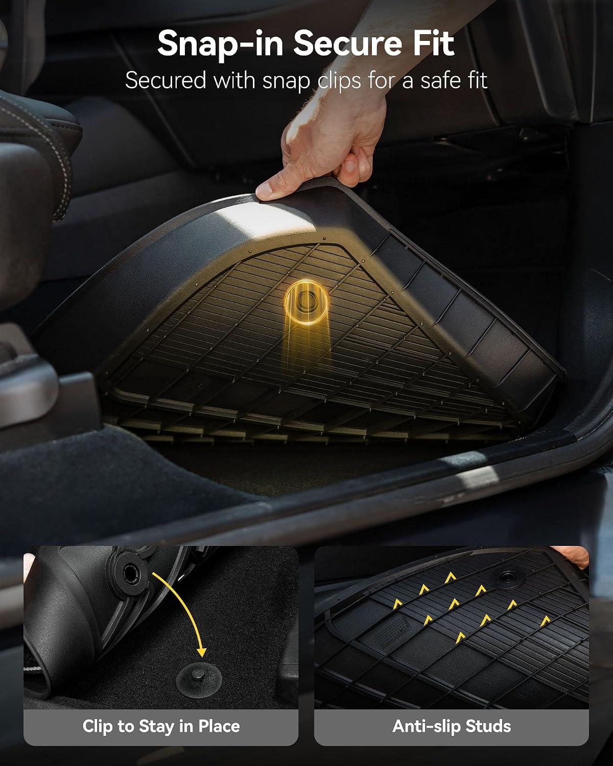 3W Floor Mats for Toyota Tacoma 2024 2025 2026 Double Cab Auto Tran(Not Fit Hybrid & XtraCab), TPE All Weather Custom Fit Floor Liner for Tacoma TRD/SR/SR5/limited Car Liners.