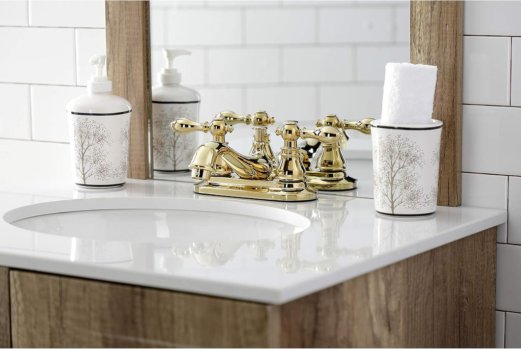 Kingston Brass KB602ACL American Classic 4' Centerset Bathroom Faucet, Polished Brass
