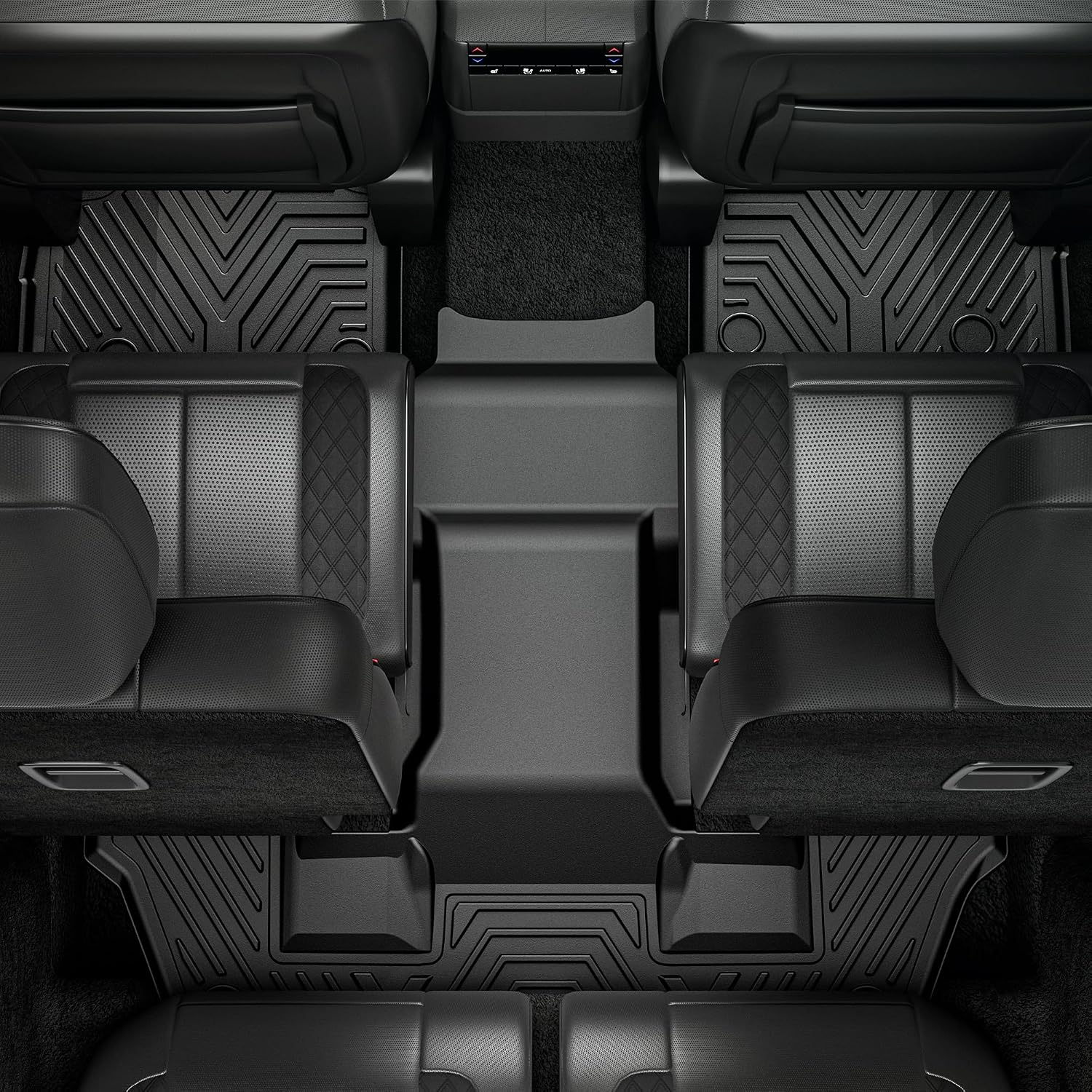 YITAMOTOR Floor Mats for Chrysler Pacifica 2017-2026 7/8 Passenger (No Hybrid) & Voyager 2020-2026, Custom Fit All Weather Anti-Slip TPE Rubber Automotive Accessories, 3 Row & Cargo Liner Set, Black