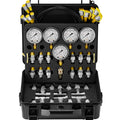 VEVOR Hydraulic Pressure Test Kit, 10/100/250/400/600bar, 5 Gauges 13 Test Couplings 14 Tee Connectors 5 Test Hoses, Hydraulic Gauge Kit with Sturdy Carrying Case, for Excavator Construction Machinery