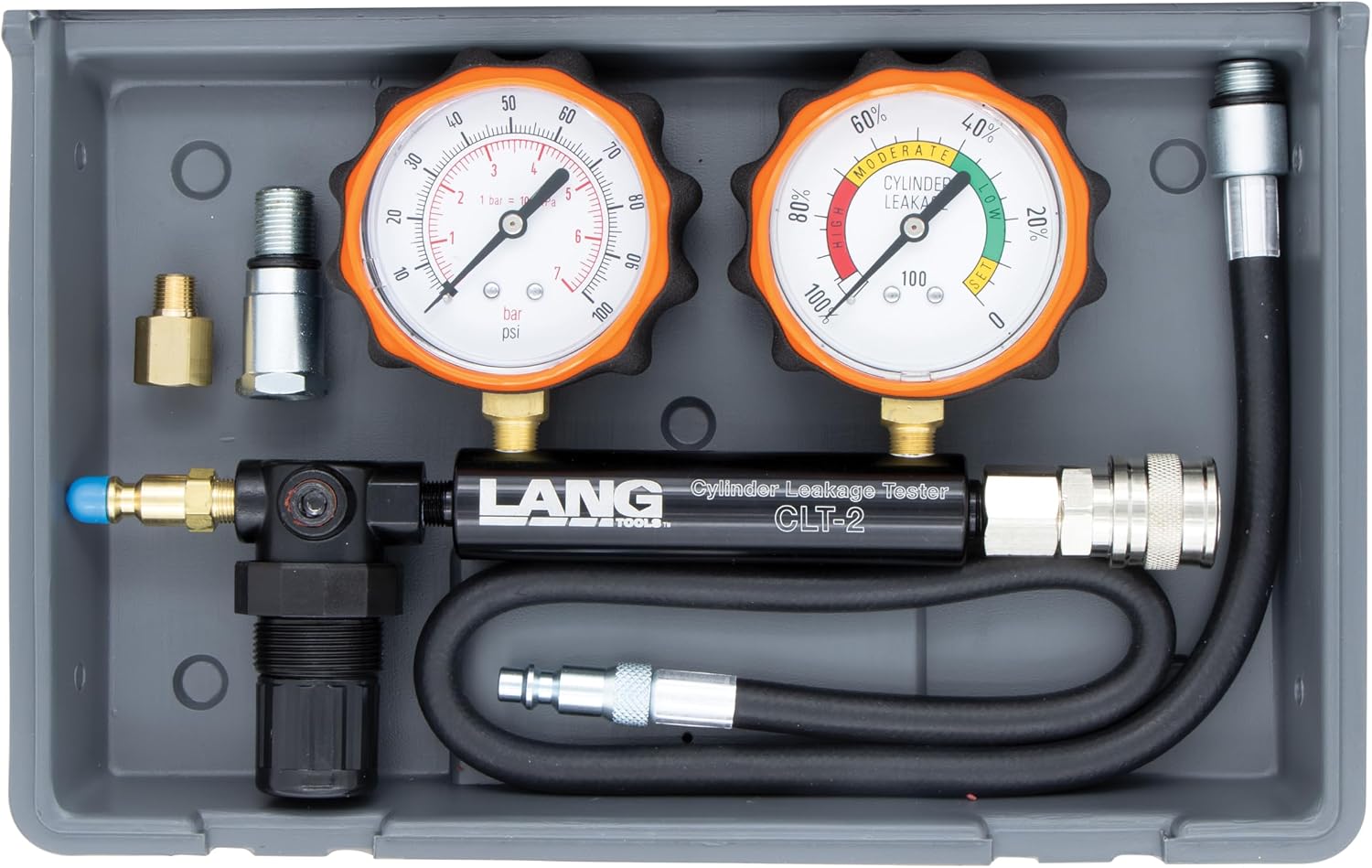 Lang Tools CLT-2 100 PSI Cylinder Leakage Tester with 2 Gauges, One Size