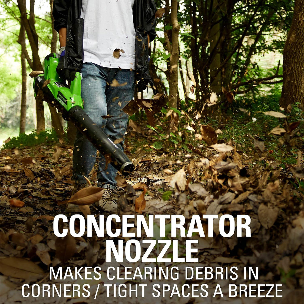 Greenworks 40V (115 MPH / 430 CFM) Brushless Axial Leaf Blower, 2.0Ah Battery and Charger Included