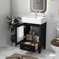 20-inch Bathroom Vanity with Sink Combo Set, Free Standing Single Storage Cabinet with Soft Closing Doors & One Drawer, Solid Wood Vanity Organizer with Ceramic Basin for Bathroom, Black