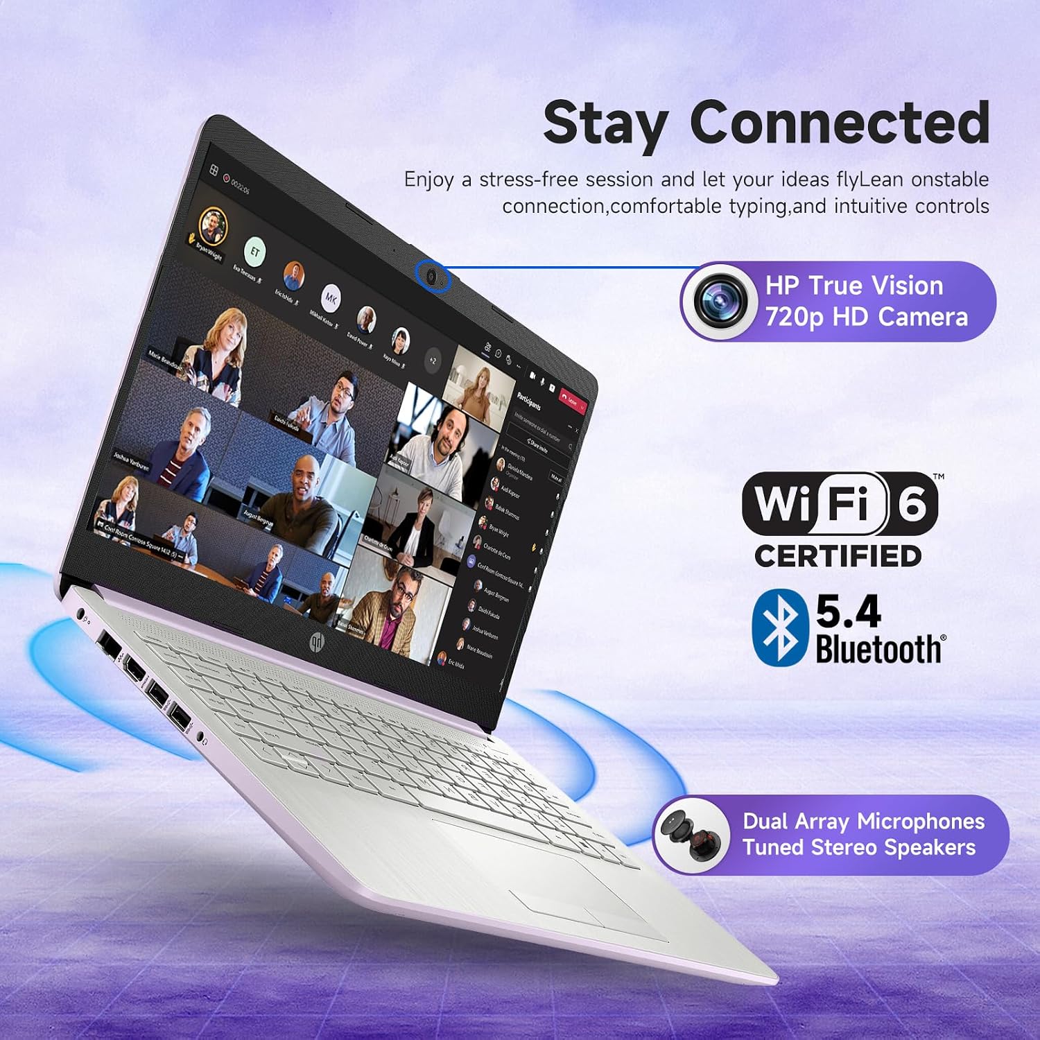 HP Student Business Laptop Computer - Intel N150 Processor, 16GB RAM, 384GB Storage (128GB UFS+256GB MSD), Microsoft Office Lifetime, Copilot AI, 1TB Cloud Storage, AI Powered, Lavender