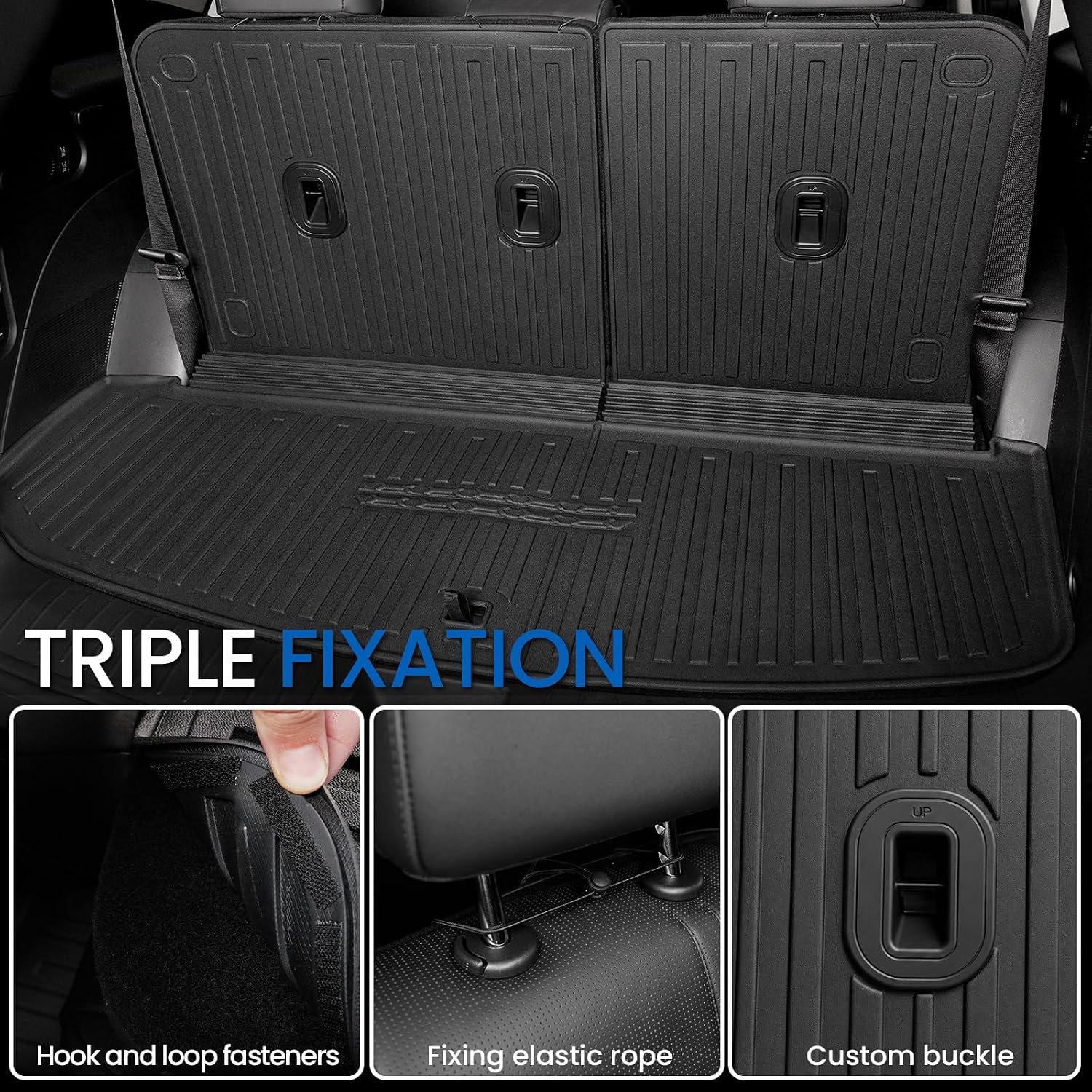 Floor Mats Set for 2026 Hyundai Palisade Hybrid 7/8 Seats (Not Fit Gas), All Weather TPE Backrest Mat Cargo Mat Floor Liner Accessories, Waterproof and Durable Car Mats