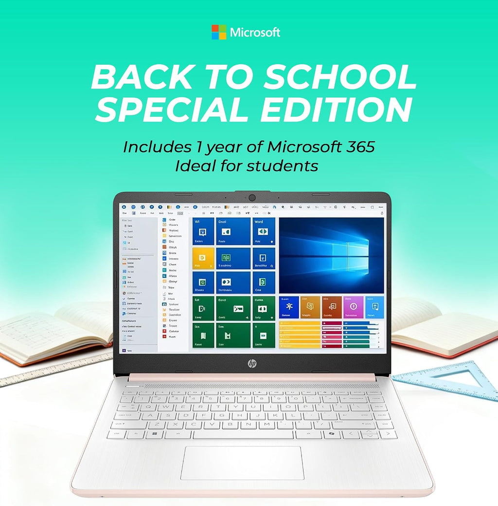 HP 14' Laptop with Copilot AI • Intel Processor for Smooth Multitasking • 16GB RAM • 320GB SSD • Windows 11 • Microsoft 365 + 1TB Cloud Storage • Thin & Portable for Work & Daily Use • 2026 Edition