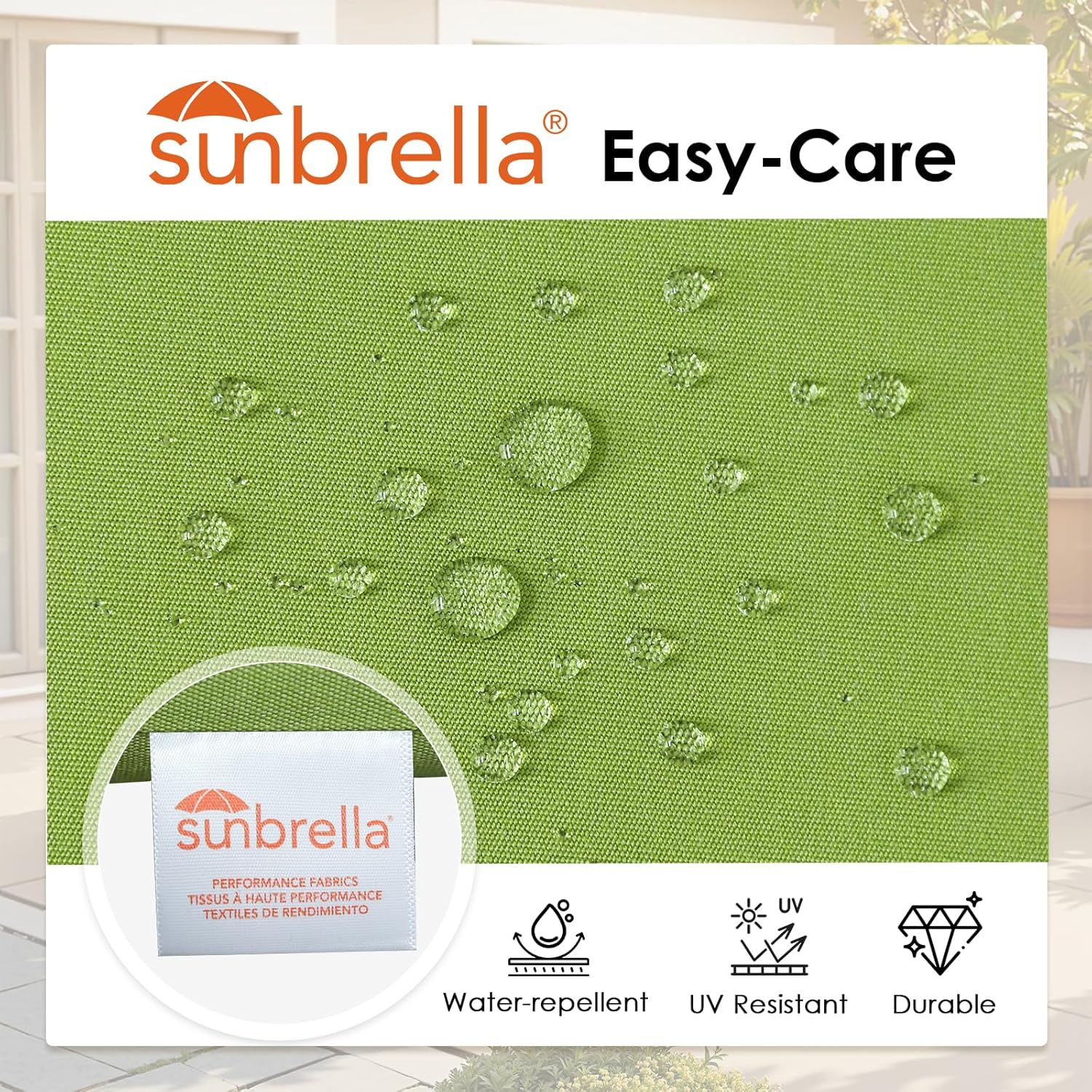 Outdoor Sunbrella Square Corner Seat Cushion, 18.5'x16'x3', Set of 4, Non Slip Seat Cushion Pads with Removable Cover for Patio Furniture, Garden Yard Lawn, Canvas Ginkgo