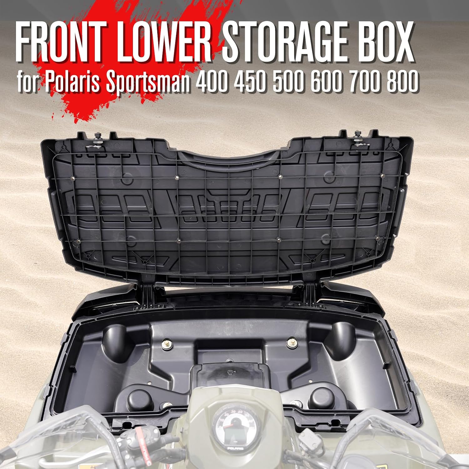 A & UTV PRO Lower Storage Box & Front Service Cover Kit for Polaris Sportsman 400 450 500 600 700 800 2005-2010 Accessories, Replace OEM # 2633162, 2633157, 2633355-070, 2203484, 2PCS