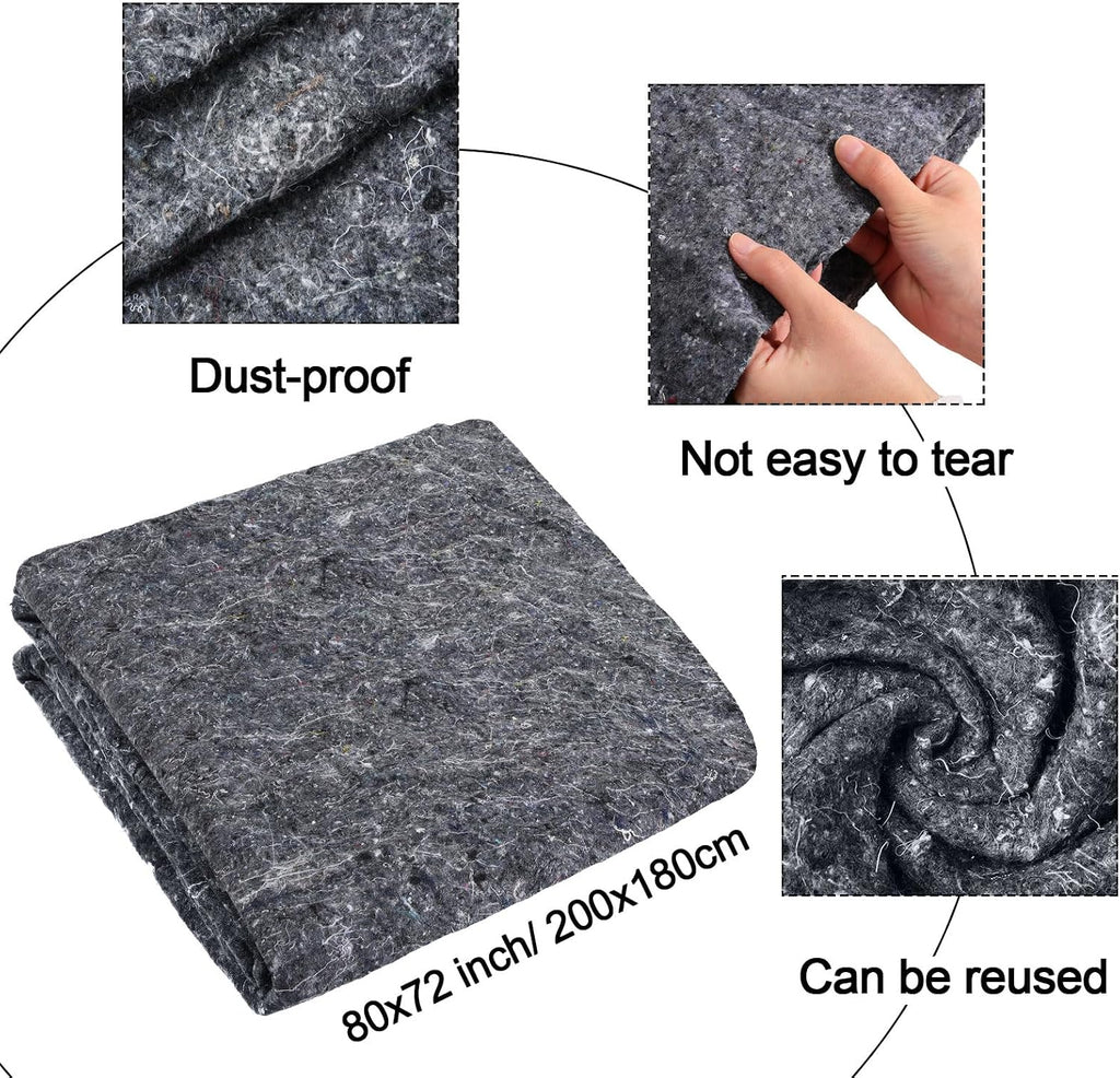 Large Moving Blankets Bulk 80 x 72 Inch Packing Moving Storage Blankets Textile Skin Pads Quilted Shipping Furniture Pads for Protecting Furniture Moves and Storage(Gray,24 Pcs)