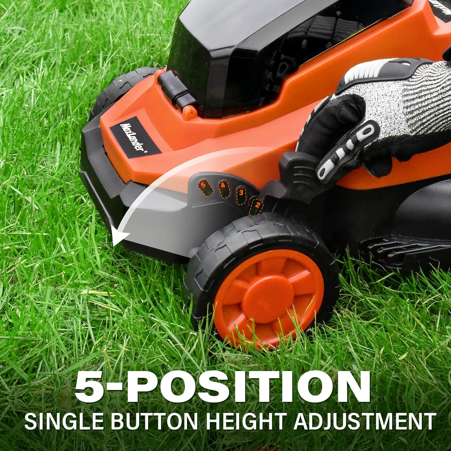 Maxlander Lawn Mowers/4.0 Ah Battery, 13 Inch Electric Lawn Mower Cordless, 20V 2-in-1 Battery Powered Lawn Mower with Brushless Motor, 5-Position Height Adjustment, Battery and Charger Included