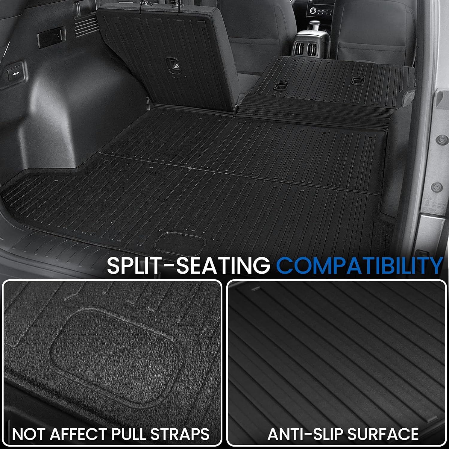Floor Mats Set for Hyundai Tucson 2022-2025 2026 Gasoline Version (Not fit Hybrid), All Weather TPE Cargo Liner Backrest Mat Trunk Mat Door Sill Guards Accessories