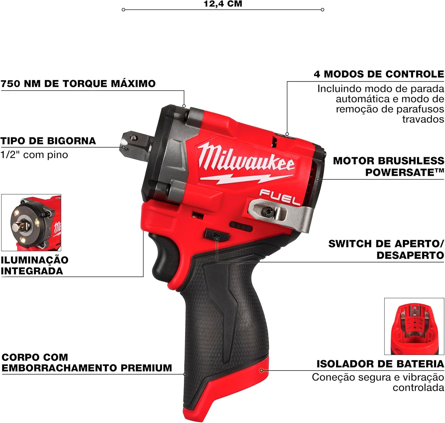 Milwaukee Electric - M12 FUELTRADE Stubby 1/2 Impact Wrench (Tool Only)