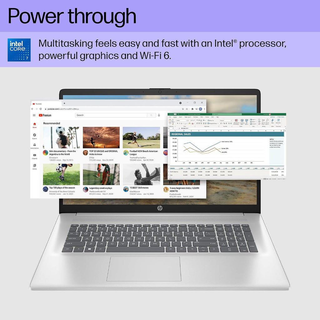 HP 17 inch Laptop, 17.3' HD+ Touchscreen Display, Microsoft Office Lifetime License & Windows 11 Pro, Core 7-150U Processor, 64 GB DDR4 RAM, 2 TB SSD, Intel Graphics, Backlit Keyboard, Wi-Fi 6