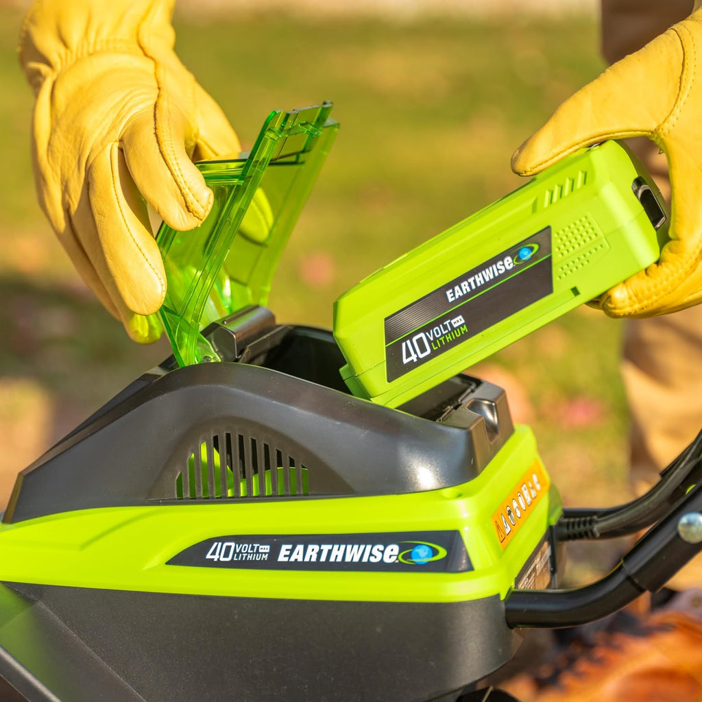 Earthwise Power Tools by ALM TC70040EW 11-Inch 40-Volt Lithium-Ion Cordless Electric Tiller/Cultivator, 4Ah Battery & Charger Included, Green