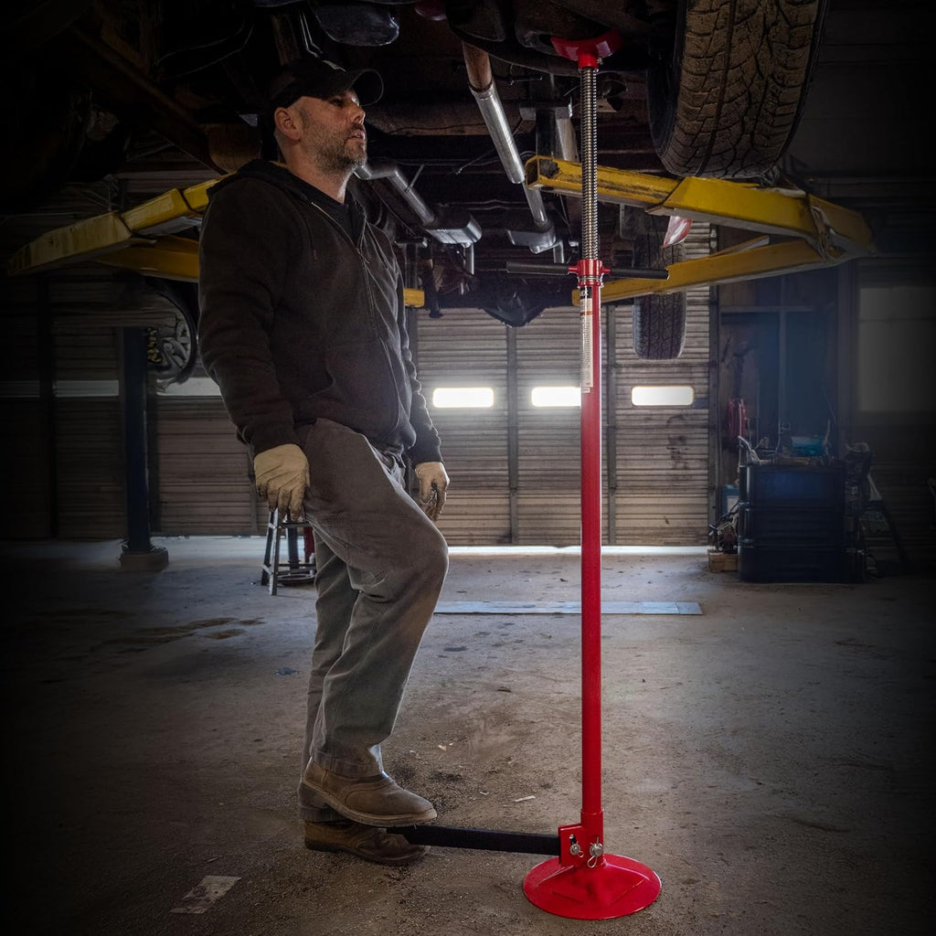 SUNEX TOOLS 6810A, Underhoist Support Stand with Foot Pedal, ¾ Ton Capacity, Large Base, Bearing Mounted Spin Handle, Height Adjustment Under Load, Lightweight, Supports Vehicle Components Only