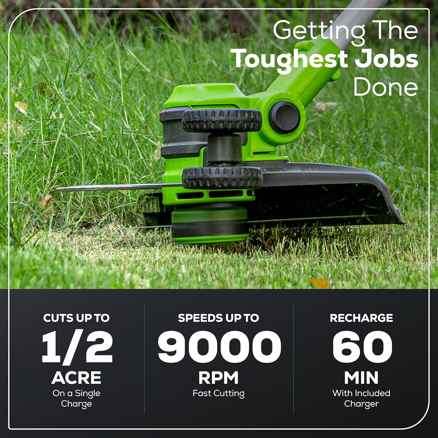 Greenworks 40V 20' Cordless Battery Push Lawn Mower, 13' String Trimmer & 350 CFM Leaf Blower w/ 4.0Ah Battery & Charger