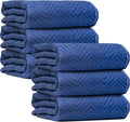 Padded Moving & Packing Blankets-Heavy Duty Pro - 80' x 72' (90lb/dz Weight) - Furniture Shipping Pads for Moving and Storage- Blue-6 Pack