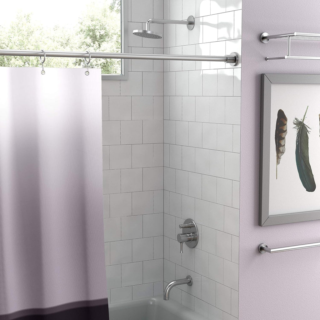 Gatco 829SN Modern Minimalist Straight Shower Rod Set, 60 Inch, Satin Nickel