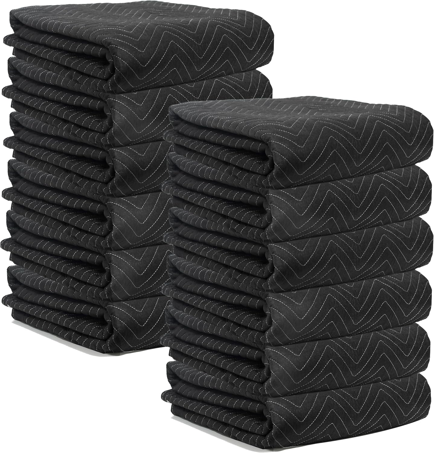 Moving Blankets 72'x80' 12 pack, (45 lb/dz weight), Heavy Duty Moving Blanket, Deluxe Quality Padded Packing Blankets for Furniture Shipping and storage, Black (12 Deluxe Black Blankets 45 lbs/Dozen)