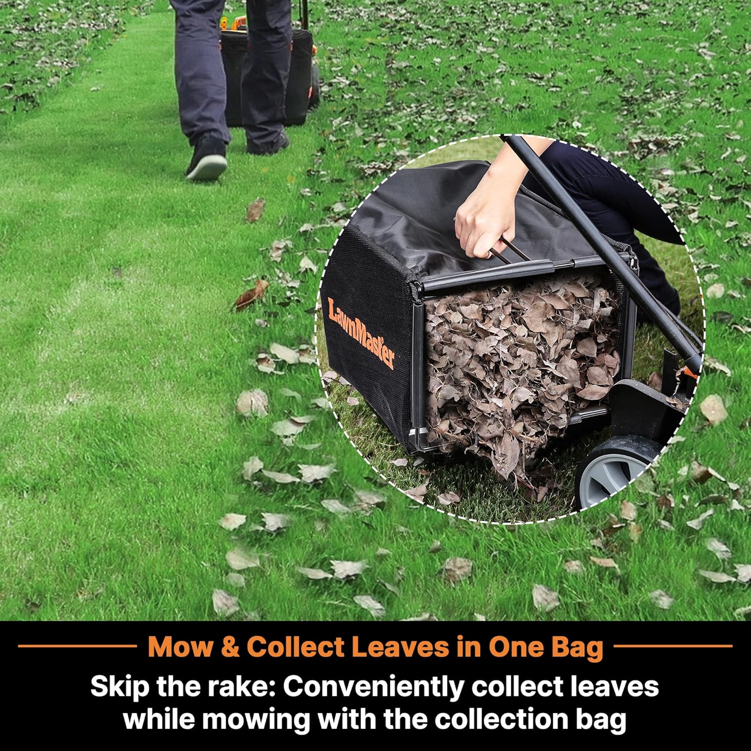 LawnMaster Lawn Mower, Brushless Cordless Lawn Mower 48V MAX 15-inch with 2X24V MAX 4.0Ah Battery and a Dual Charger-CLMF4815E
