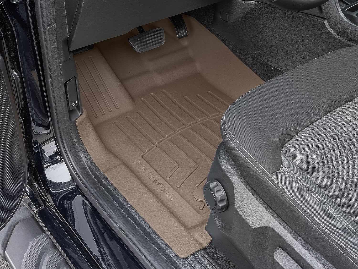 WeatherTech FloorLiner HP Custom Fit Floor Mats for Ford Ranger, Ranger Raptor 1st Row (4518491IM), Tan