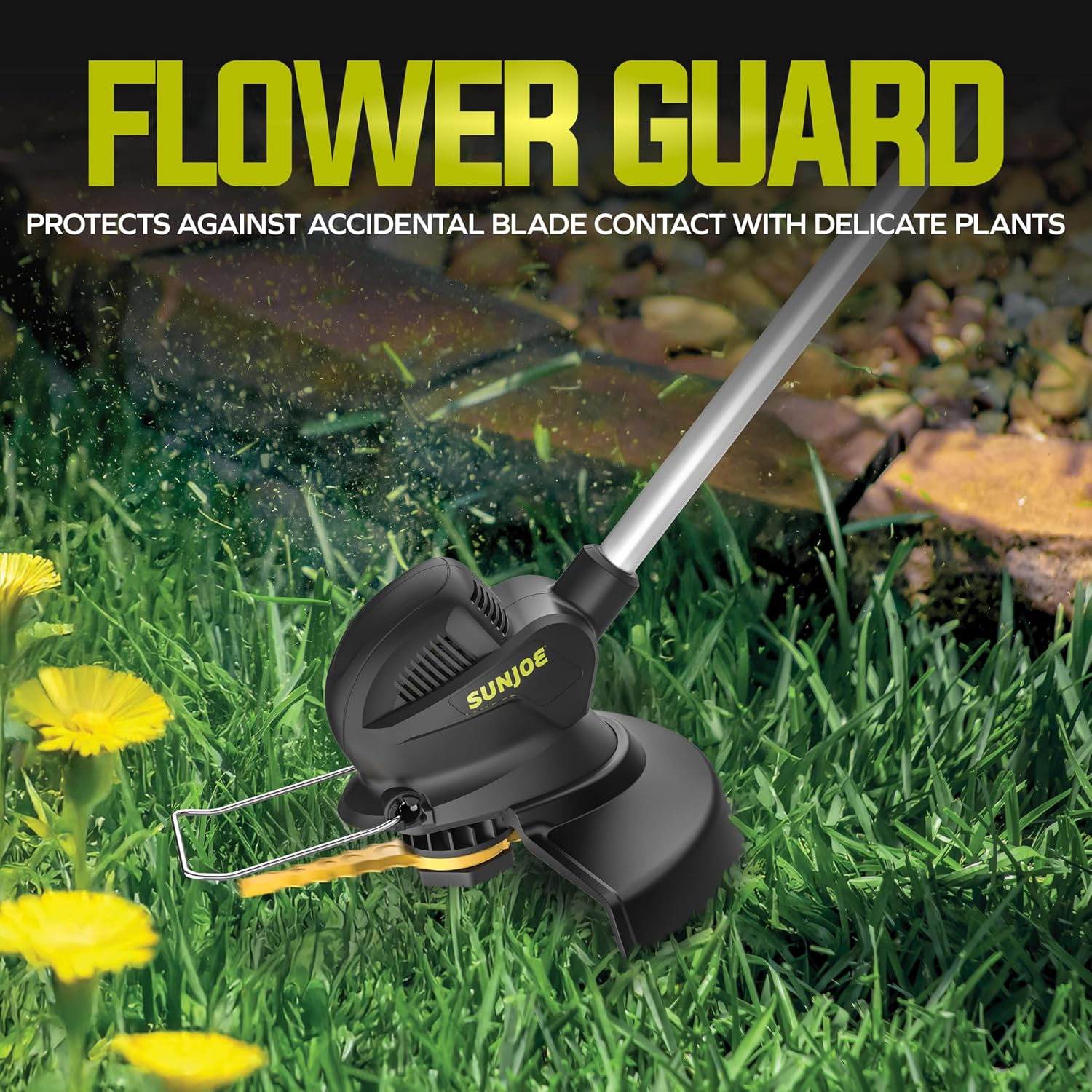 Sun Joe 10-Inch Stringless Lawn Trimmer Kit with Battery Charger, SharperBlade, Green/Black - Cordless Electric Powered Yard Tool, 24V-SB10-LTE