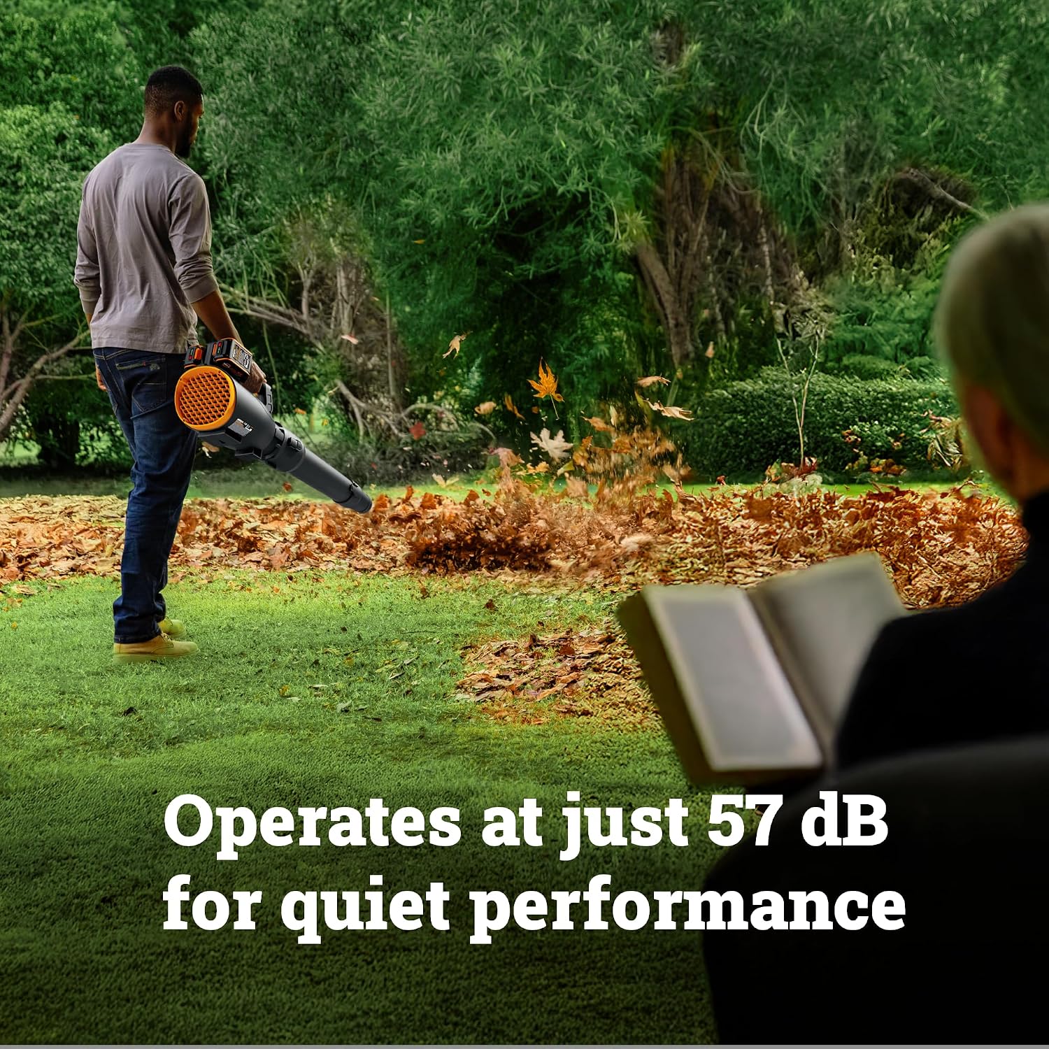 WORX Cordless Leaf Blower, Electric Blower with 780 CFM & 190 MPH, Brushless Lawn Blower with Gas-Like Power & 57 dB, 2 × 4.0 Ah Batteries & Charger Included, WG582
