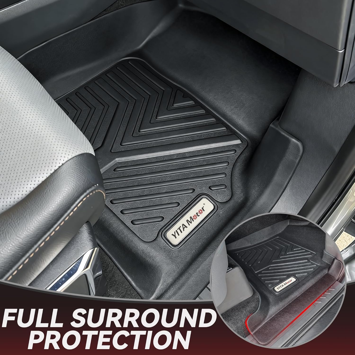 YITAMOTOR Floor Mats & Cargo Liner Fit for Mazda CX-5 2017-2021, TPE All Weather Custom Fit Floor Liners for Mazda CX5, 1st & 2nd Row and Trunk Liner Car Mats Set Accessories, Black