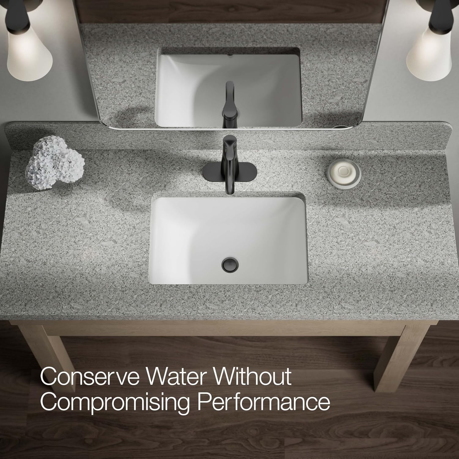 KOHLER K-27389-4K-BL Simplice Single-Handle Bathroom Sink Faucet, 1-Hole, Single-Handle Bathroom Faucets with Clicker Drain, 1.0 GPM, Matte Black