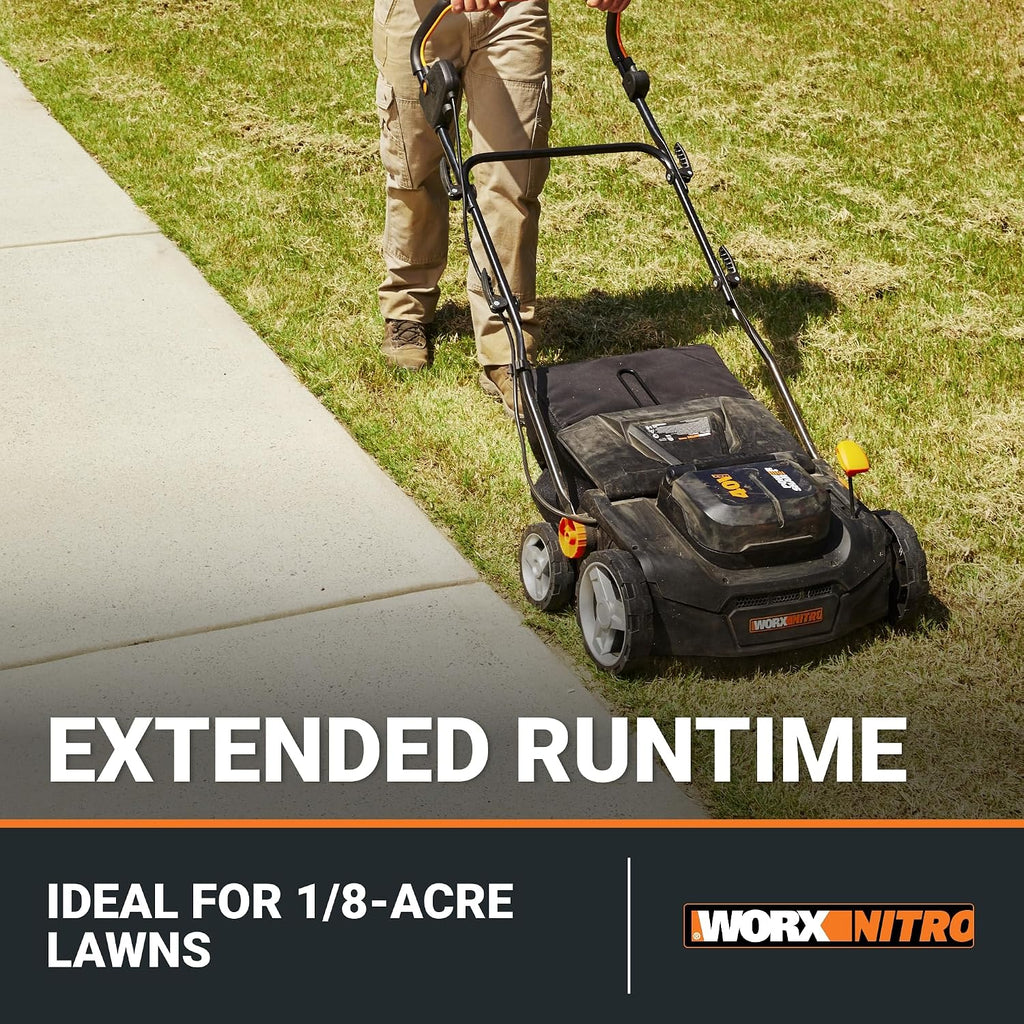 Worx 40V Cordless Lawn Dethatcher, 2 in 1 Dethatcher & Scarifier with Brushless Motor, Electric Dethatcher Removes Deep Thatch & Improves Grass Health, 2 × 4.0 Ah Batteries & Charger Included, WG855