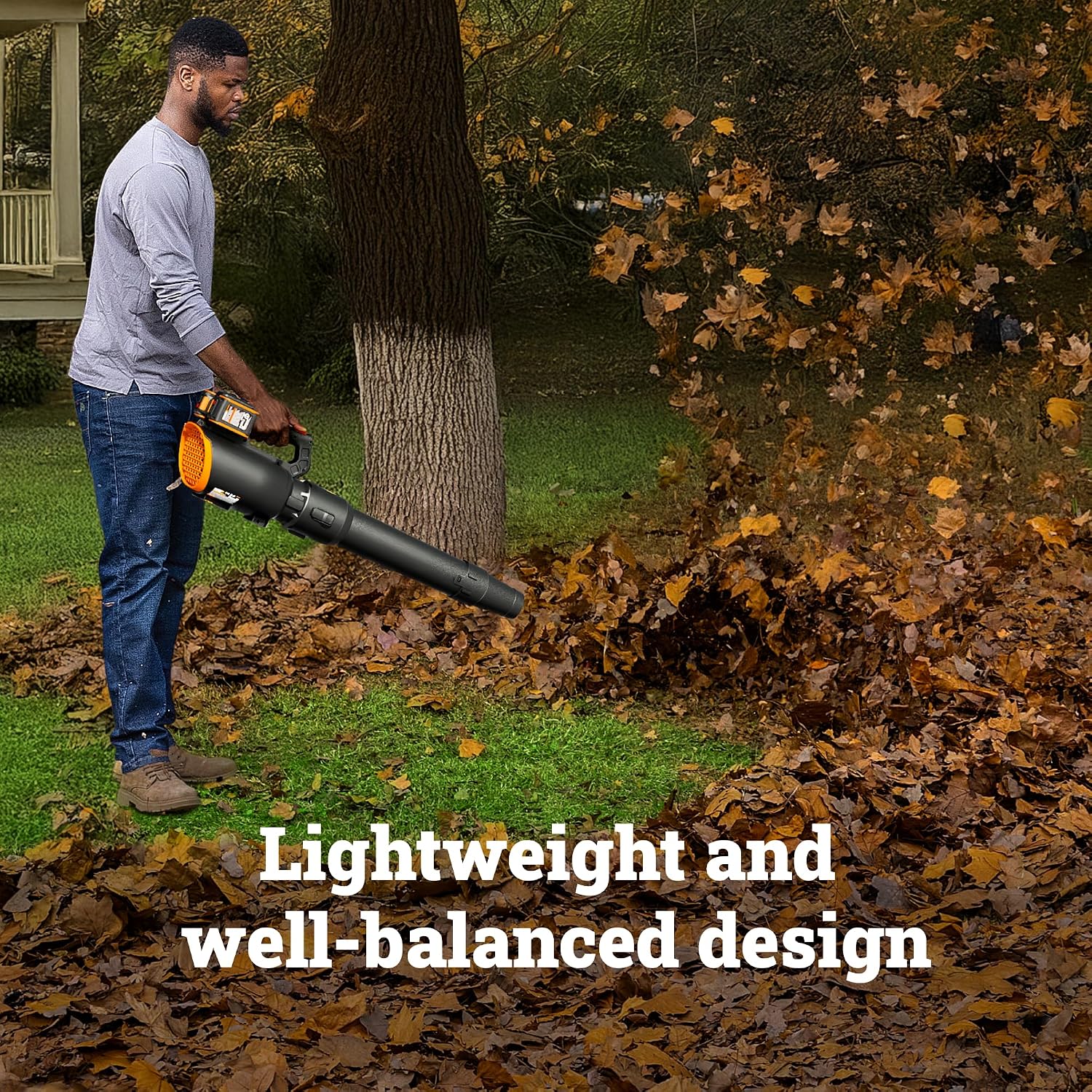 WORX Cordless Leaf Blower, Electric Blower with 780 CFM & 190 MPH, Brushless Lawn Blower with Gas-Like Power & 57 dB, 2 × 4.0 Ah Batteries & Charger Included, WG582