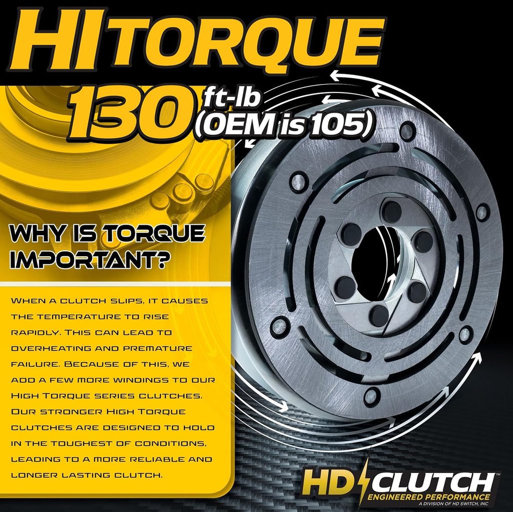 HD Switch High Torque 130ftlb (OEM 105) BIGBearing Solid Steel Billet Pulley Electric PTO Clutch for Exmark 135-2498 5219-229 5219229 Staris E