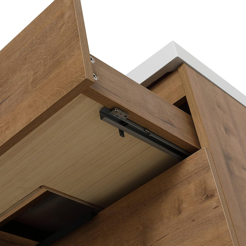 30' Bathroom Vanity with Sink, 30 Inch Floating Vanity with 3 Drawers, Modern Single Sink Bathroom Vanity Combo, Brown Wall Mounted Cabinet Set with Open Shelf (IMO-014, 30''W x 18''D(L))