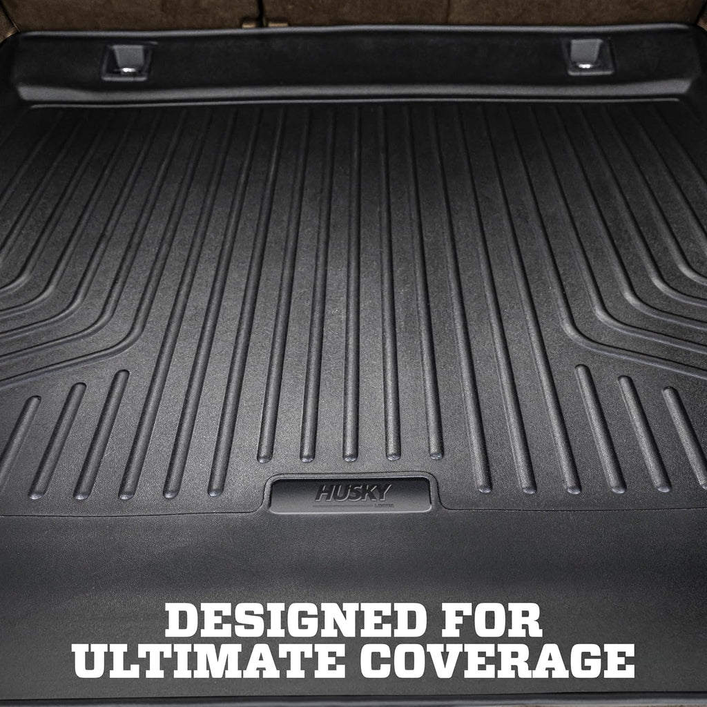 Husky Liners Weatherbeater Cargo Liner | Fits 2009-2015 Honda Pilot (to Back of 2nd Row Over Folded Flat 3rd Row) | Cargo, 1-pc. Black - 24361