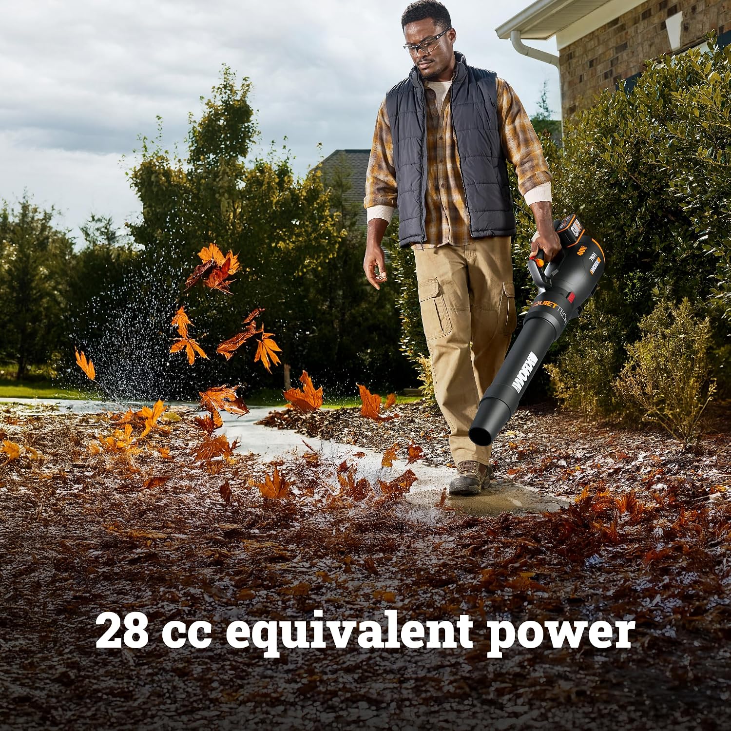 WORX Cordless Leaf Blower, Electric Blower with 780 CFM & 190 MPH, Brushless Lawn Blower with Gas-Like Power & 57 dB, Batteries & Charger Not Included, WG582.9