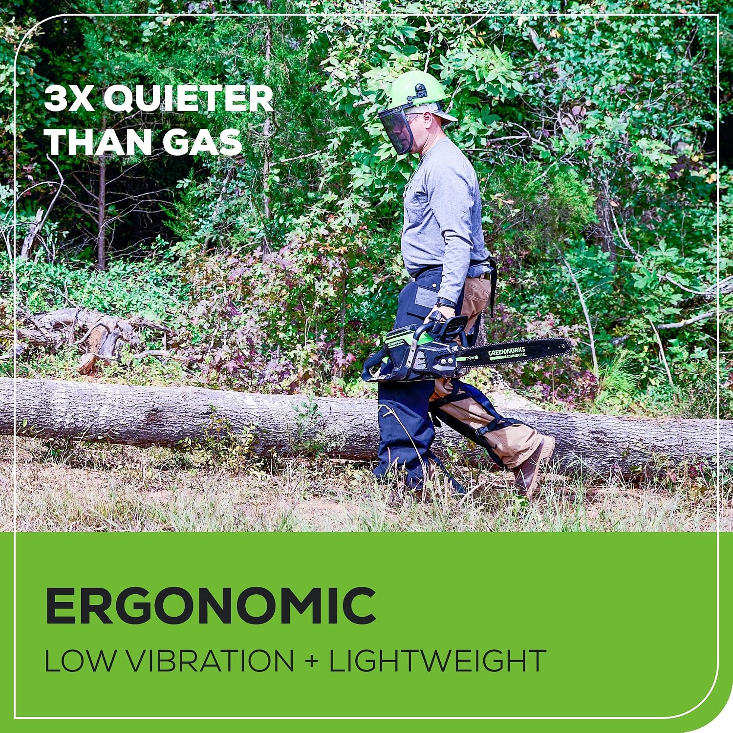 Greenworks 82V 20' Brushless (3.4 kW) Cordless Chainsaw (205 Cuts Per Charge), 4.0Ah Battery and Dual Port Rapid Charger (Great For Landscapers and Professionals)
