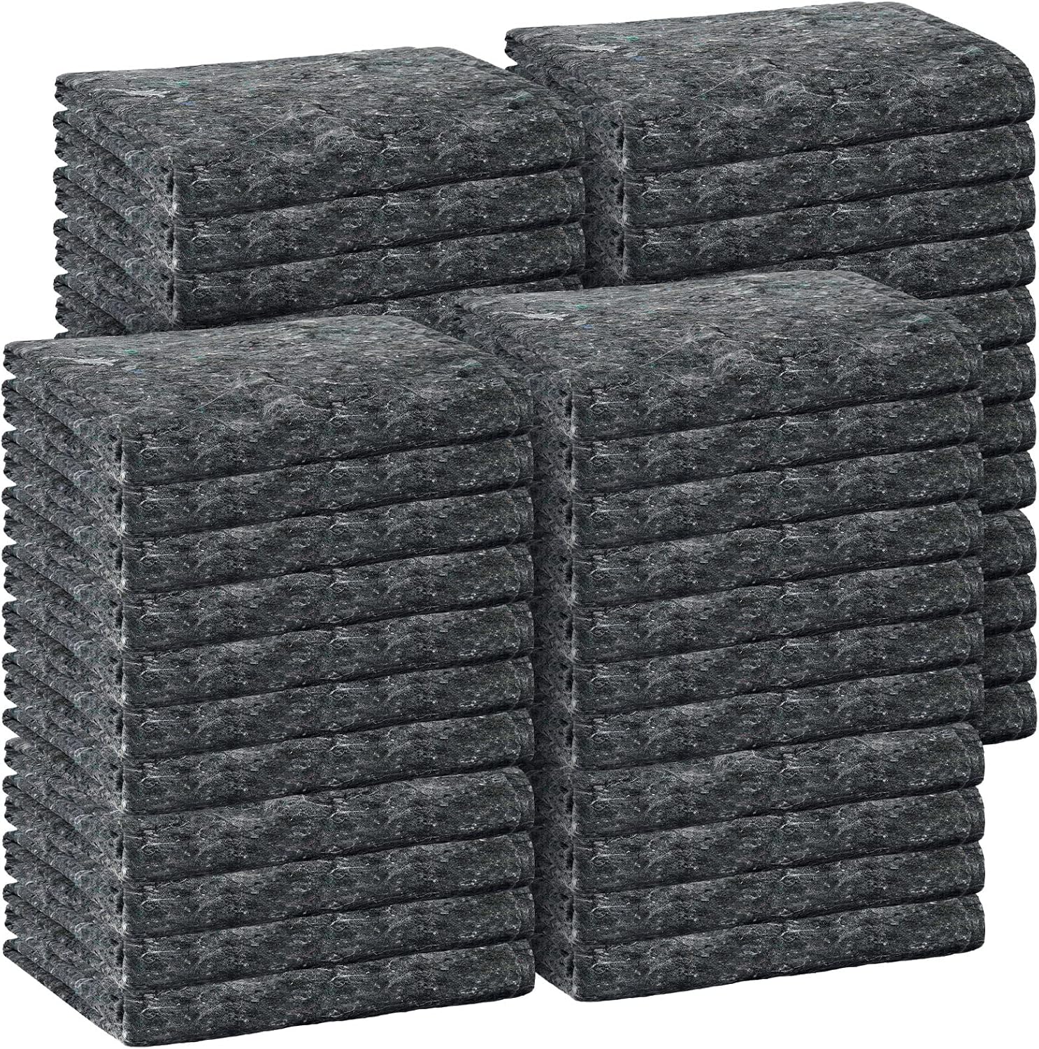 32 Pieces Textile Moving Blankets Bulk 54 x 72 Inch Furniture Blanket High Tensile Strength Pads Shipping Packing Blanket for Moving Furniture Floors Moves and Storage Equipment(Grey)