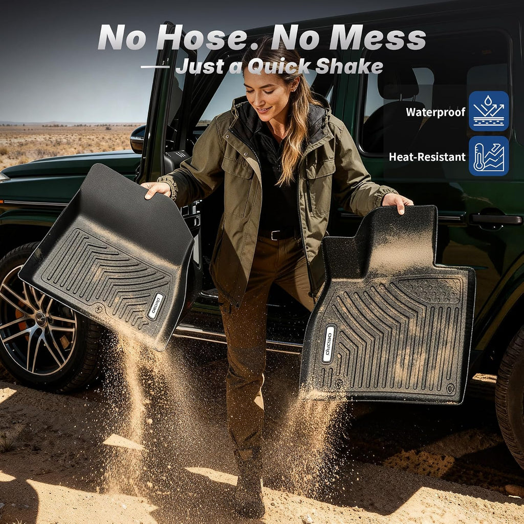 OEDRO Floor Mats Fit for 2017-2026 Honda Ridgeline Crew Cab (Front, Rear and 2nd Row Under-Seat Cargo Area), TPE All Weather Custom Fit Floor Liners for Ridgeline, Pickup 1st 2nd & 2nd Row Cargo Black