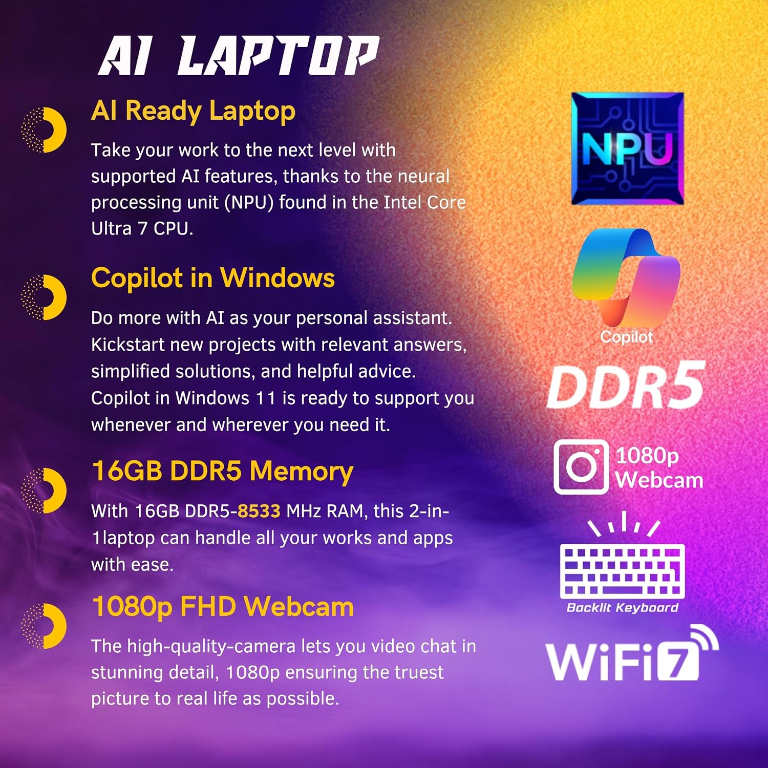 Dell 14 Plus 2-in-1 AI Ready Laptop, 14' 2K Touchscreen, Core Ultra 7 256V(>i9-12900K), Copilot+ PC, Backlit Keyboard, WiFi 7, Thunderbolt 4, Windows 11 Pro, Ice Blue(16GB 8533 MHz DDR5 RAM | 1TB SSD)
