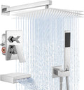 KES Shower Faucet Set, Rain Shower System, Bathtub Faucet, Tub and Shower Faucet Combo, 12 Inch Rain Shower Head System with Handheld and Waterfall Tub Spout, Polished Chrome, XB6305F18S12-CH