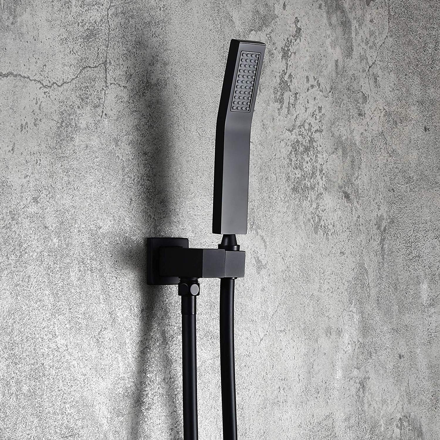 Shower Set Shower System, Wall Mounted Rain Shower Set 12' Square Shower Head Handheld Shower Modern Dual Function Shower Fixture for Bathroom, Solid Brass Matte Black Shower Set