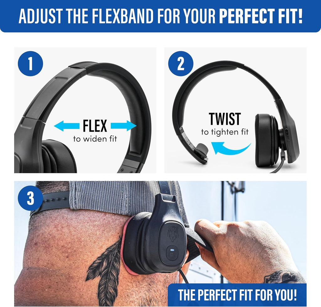 Blue Tiger Storm Black - Premium Trucker Bluetooth Headset - Wireless Noise Canceling Mono Headset with Mic - High-Fidelity Sound, 30-Hour Talk Time, USB-C Charging - for Truck Drivers, Bluetooth 5.0