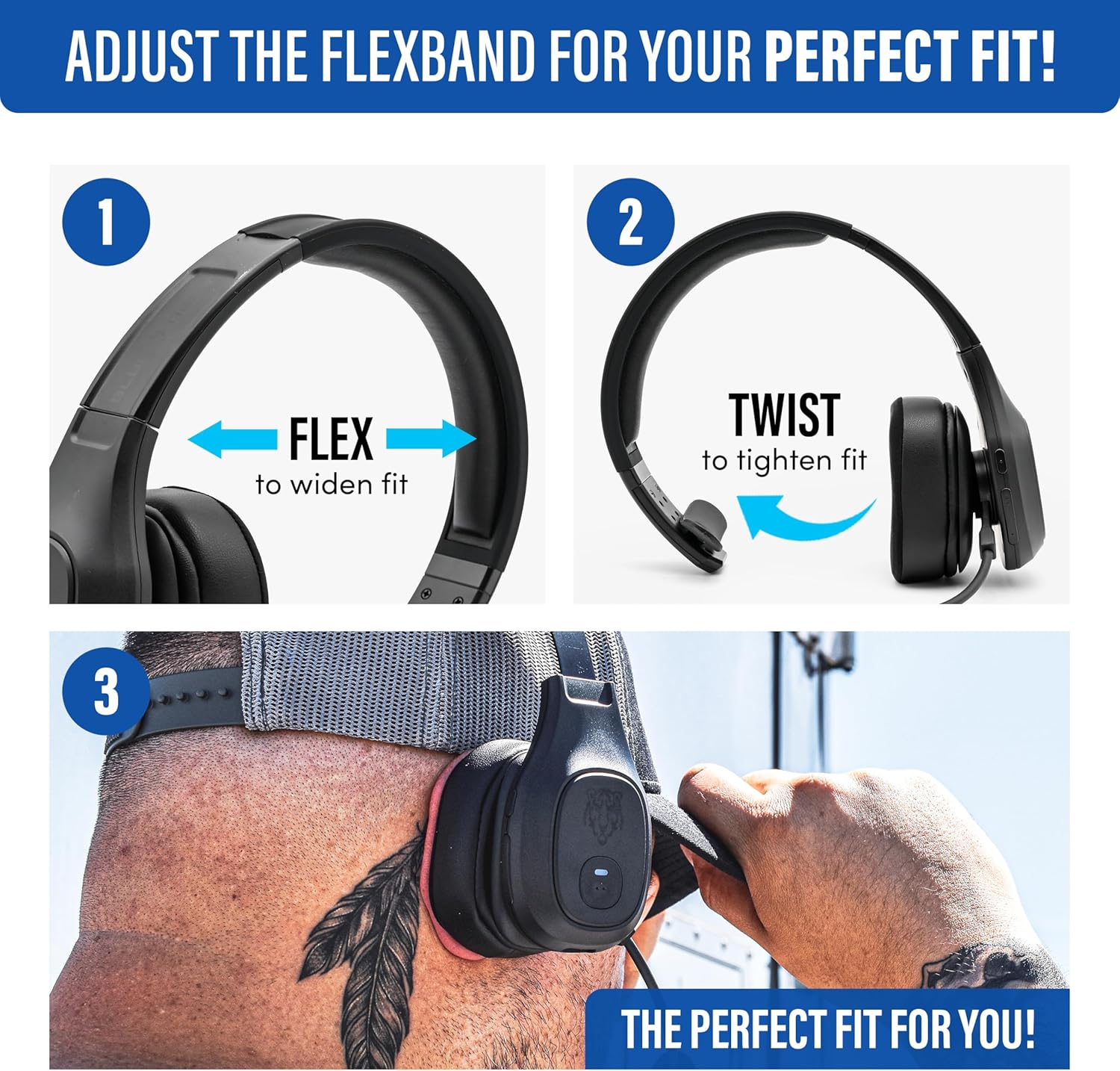 Blue Tiger Storm Black - Premium Trucker Bluetooth Headset - Wireless Noise Canceling Mono Headset with Mic - High-Fidelity Sound, 30-Hour Talk Time, USB-C Charging - for Truck Drivers, Bluetooth 5.0