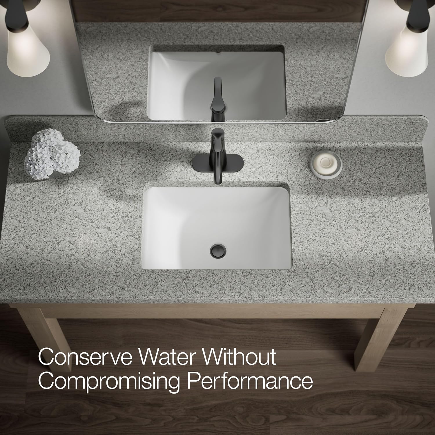 KOHLER K-27389-4-BL Simplice® Single-Handle Bathroom Sink Faucet, 1-Hole, Single-Handle Bathroom Faucets with Clicker Drain, 1.2 GPM, Matte Black