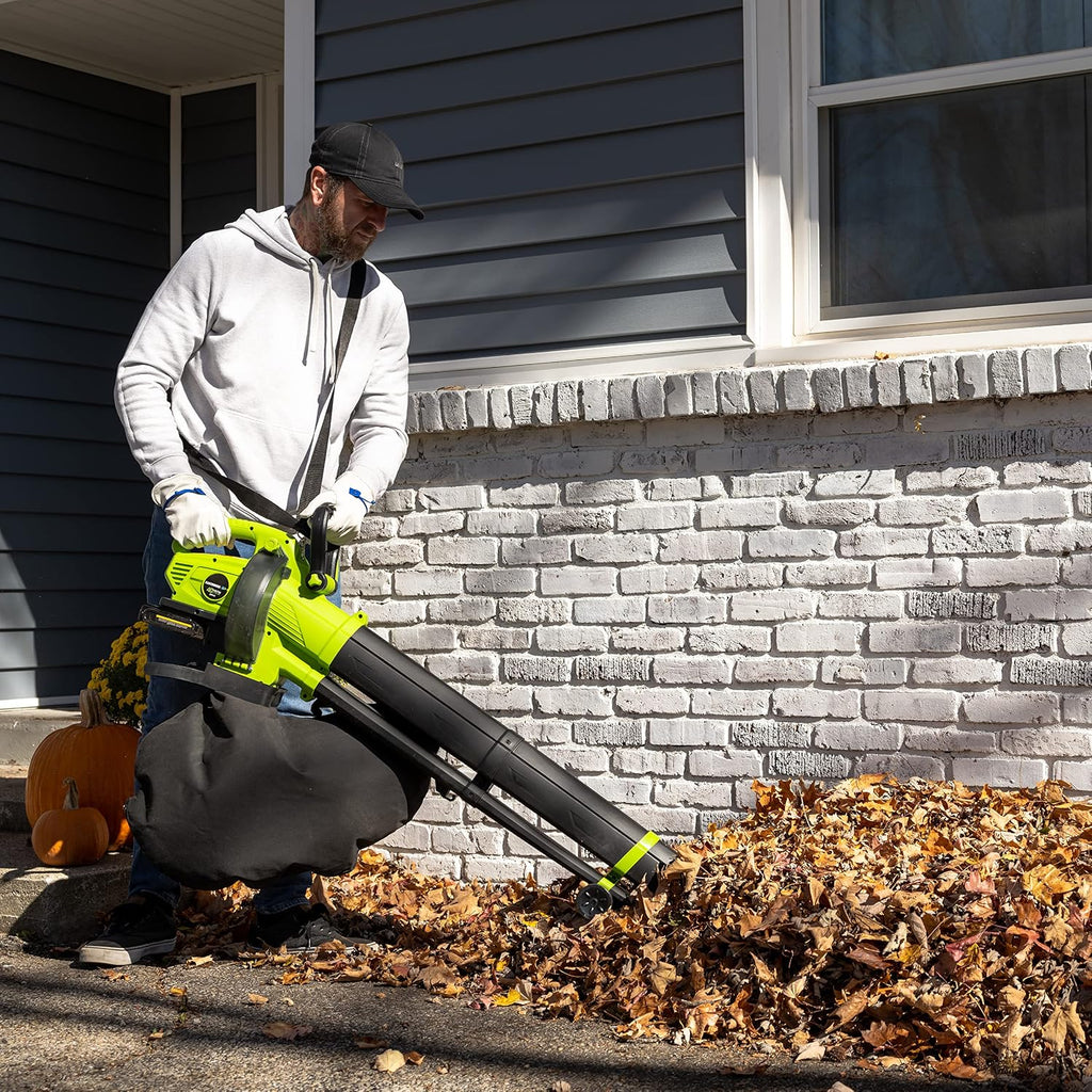 Earthwise Power Tools by ALM LBVM2202 2x20-Volt Cordless Leaf Blower, Leave Vacuum, Leaf Mulcher, 2 Batteries and Charger Included