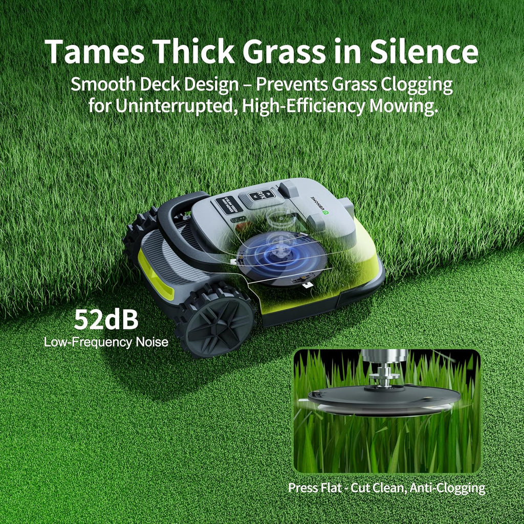 Robot Lawn Mower, RTK+AI Vision Robot Mower for Accurate Navigation & Obstacle Avoidance, No Perimeter Wire, Smart APP Control, Automatic Grass Cutting for Large Lawns, 55% Slopes, 52dB Quiet
